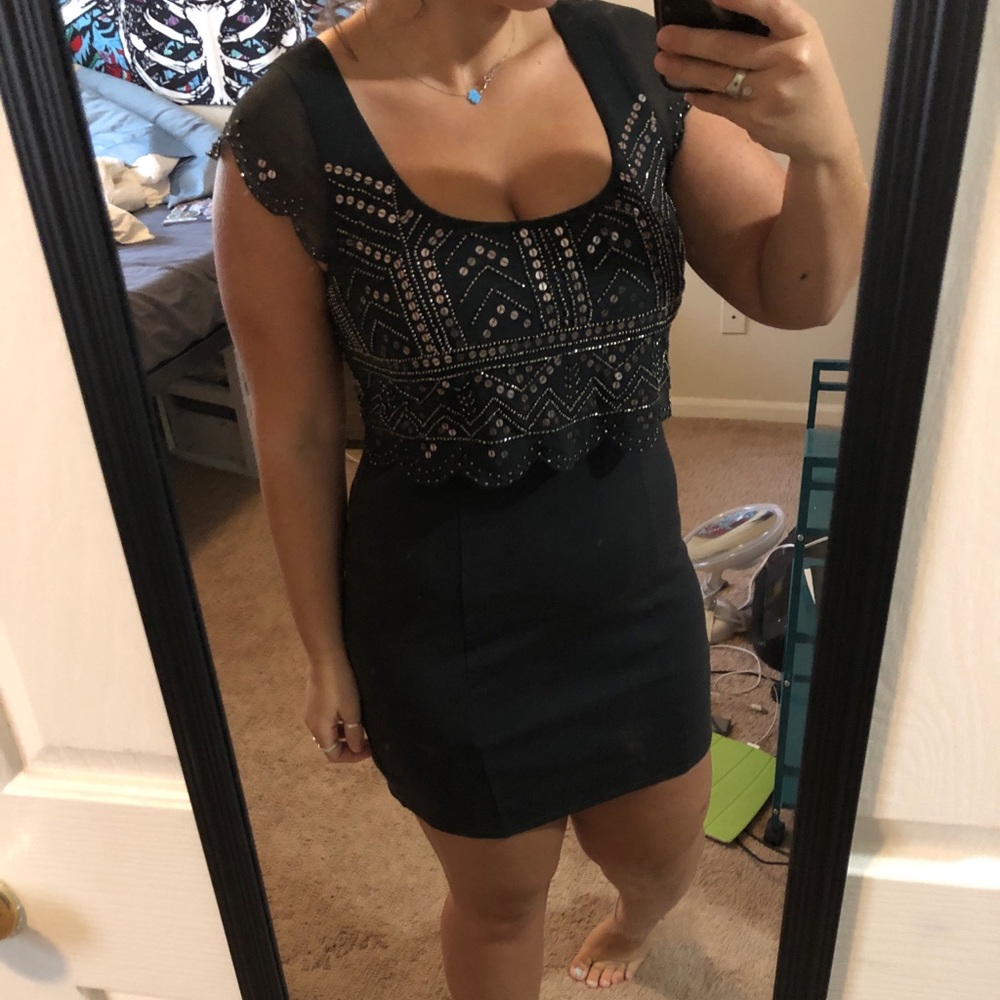 Beaded Grey Dress